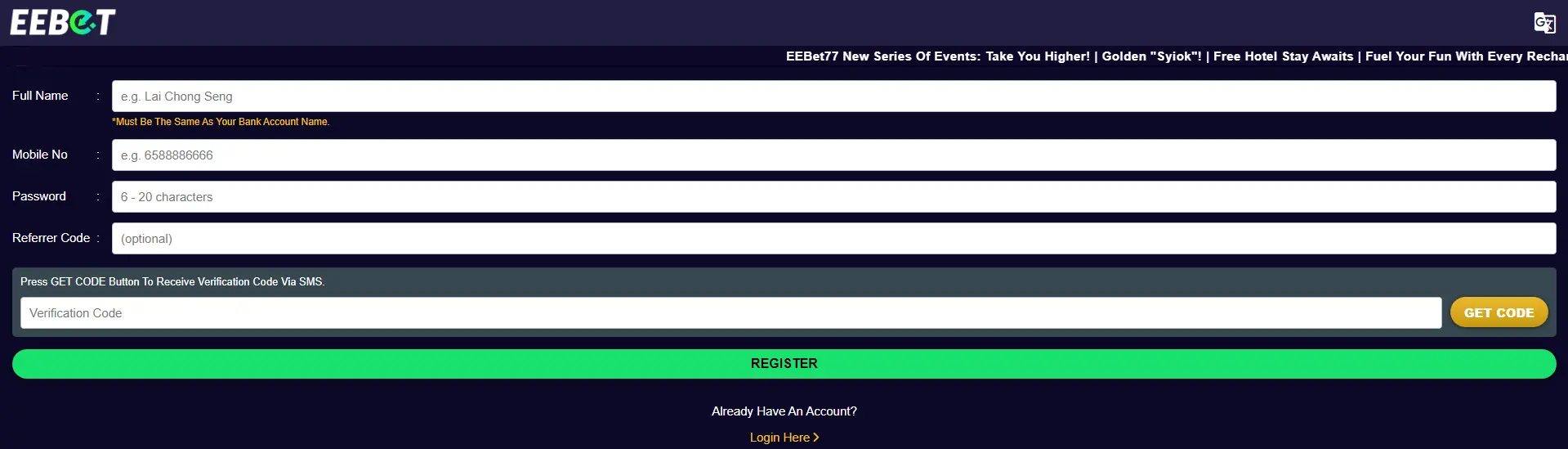 A Step-by-Step Guide to Creating Your EEbet Account